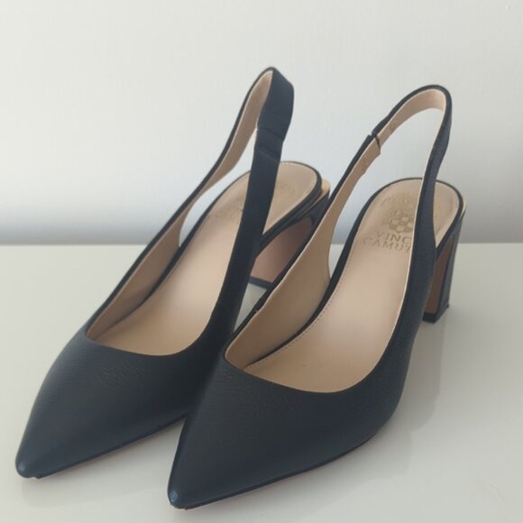 Vince Camuto “Hamden” Slingback Leather Heels – Size 7 / EU 37.5 – Near New - Picture 1 of 6